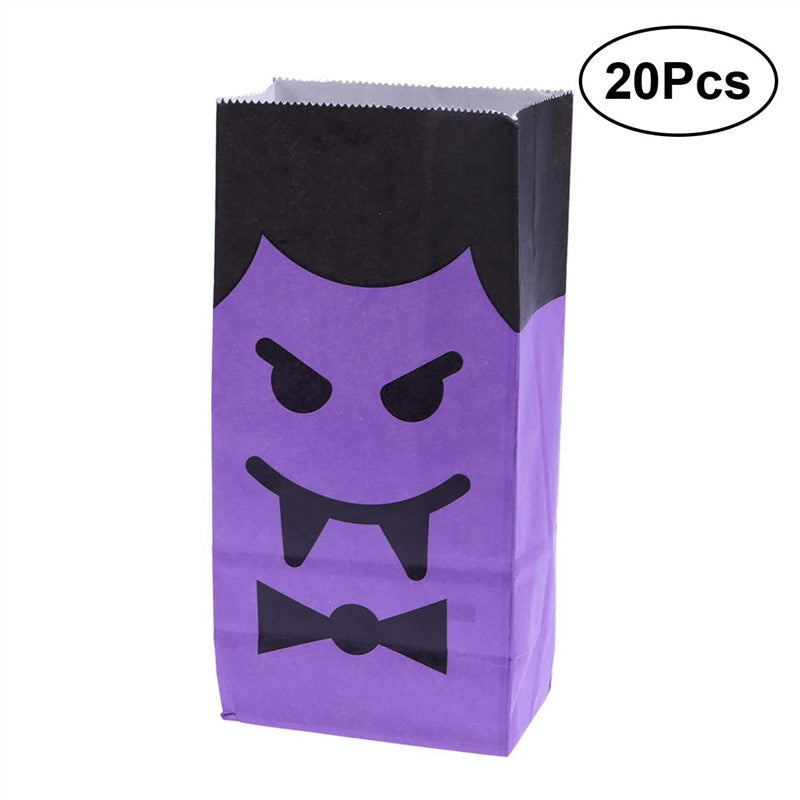 20pcs Halloween Candies Gift Goody Bags Party Favors Paper Bags for Kids (Amusing Vampire)